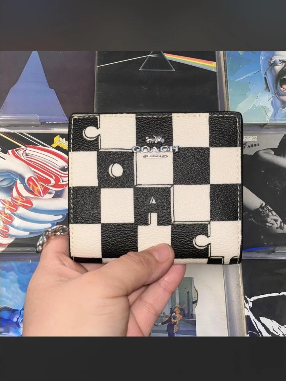 Coach Checkerboard Snap Wallet